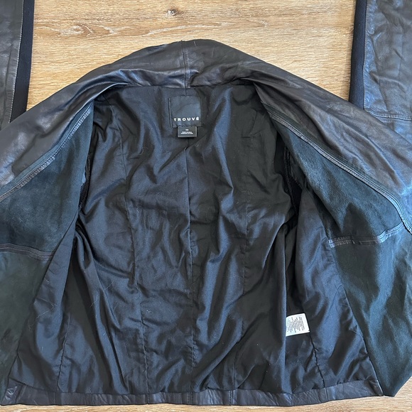 Trouvé Real Leather Drape Jacket Women's XS - Picture 5 of 12